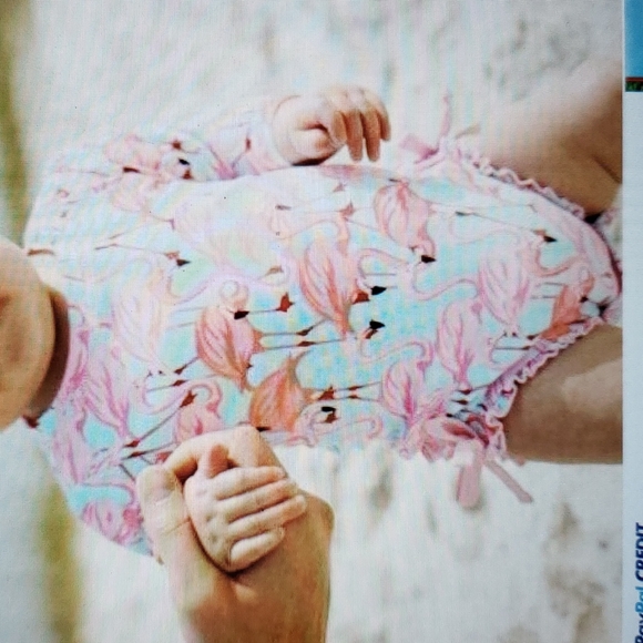 Ruffle Butts Other - RuffleButts Fab Flamingo UPF 50 Long Sleeved One Piece Swimsuit, 6-12 months